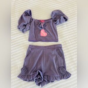 Dollz kill Purple shirt & short set